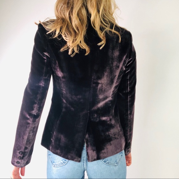 KATHERINE HOOKER  100% Silk Velvet Blazer Jacket - Picture 6 of 8